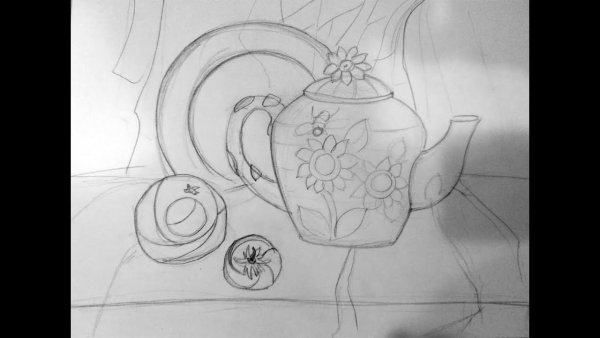 Декоративный натюрморт карандашом 6 класс