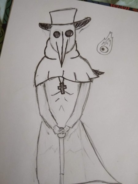 Рисовка чумного доктора
