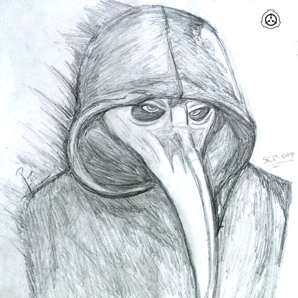 Скромник SCP 049 карандашом