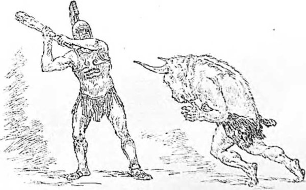 Тесей и Минотавр рисунок