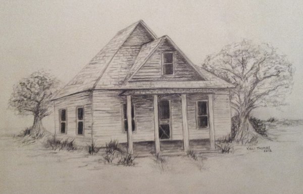 Зарисовки домов карандашом