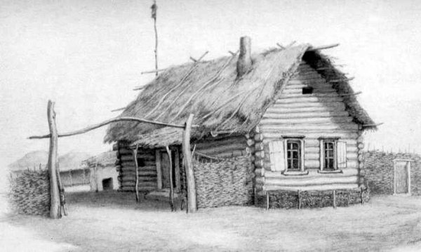 Изба черно белая