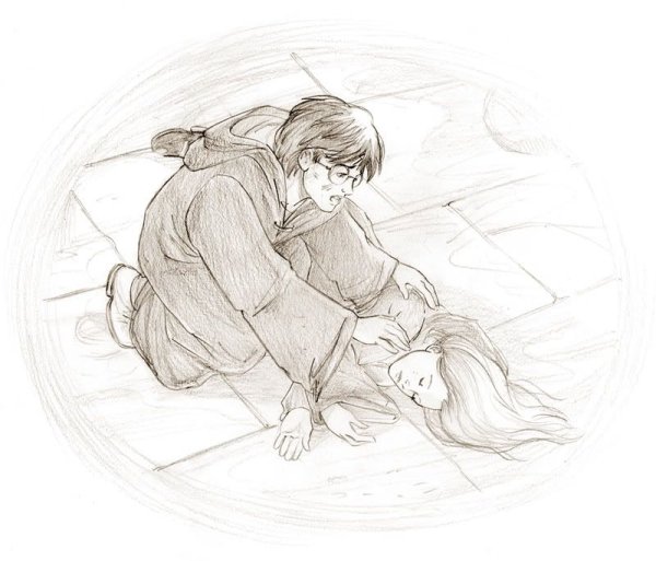 Портрет Джинни Уизли карандашом