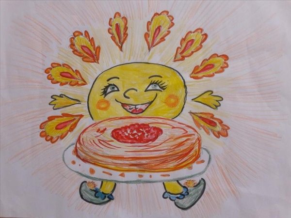 Масленица детские рисунки