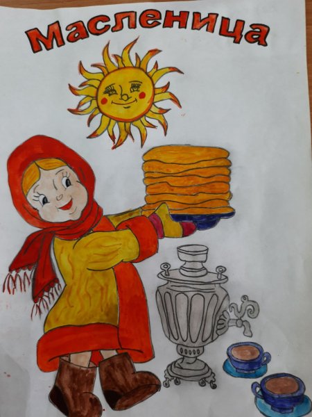 Масленица рисунок карандашом