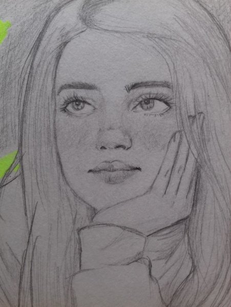 Портрет Билли Айлиш карандашом