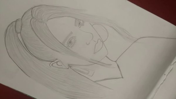 Рисунок девушки легко