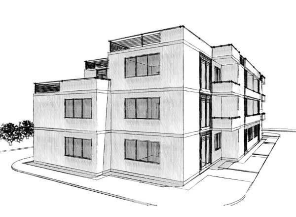 Многоэтажный дом рисунок