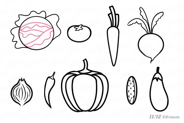 Рисование овощей и фруктов для детей
