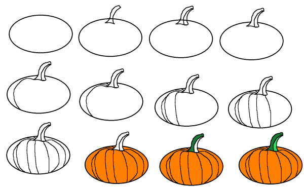 Рисование овощей и фруктов для детей