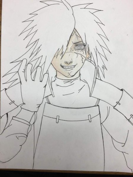 Мадара Учиха срисовать