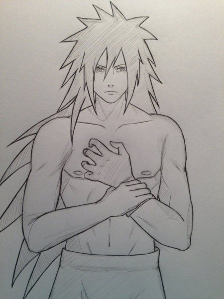 Раскраска аниме Наруто Мадара