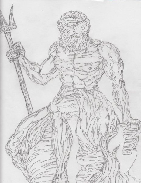 Царь Тритон из Русалочки раскраски