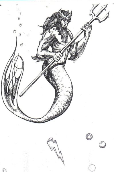 Посейдон для срисовки