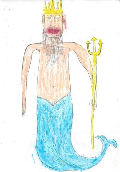 Зевс Бог древней Греции черно белый