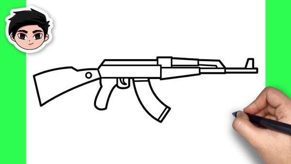 Как нарисовать АК 47