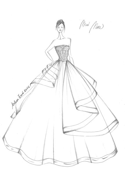 Эскиз бального платья