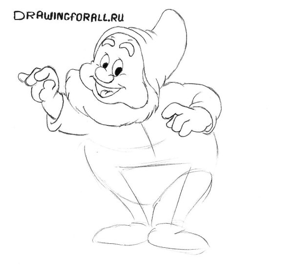 Гном поэтапно карандашом