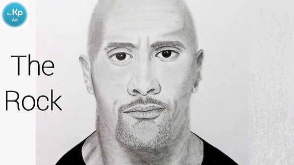 Дуэйн Джонсон портрет контур