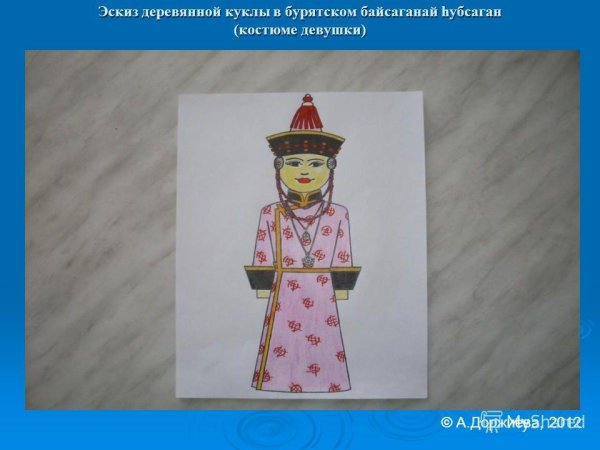 Рисование бурятского костюма