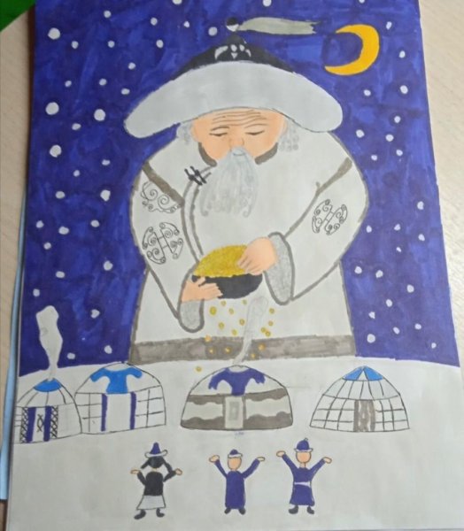 Рисунок посвящен празднику Сагаалган