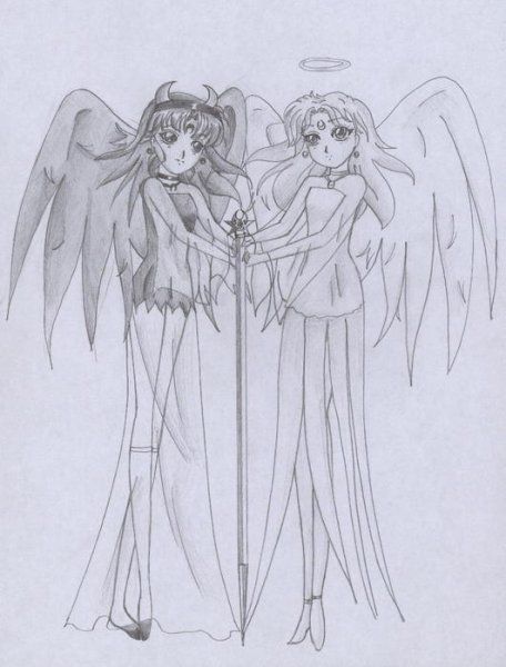 Рисунок добра и зла карандашом