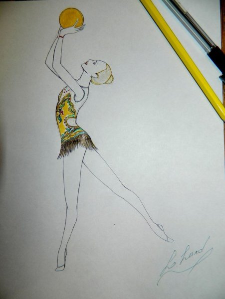 Художественная гимнастика карандашом