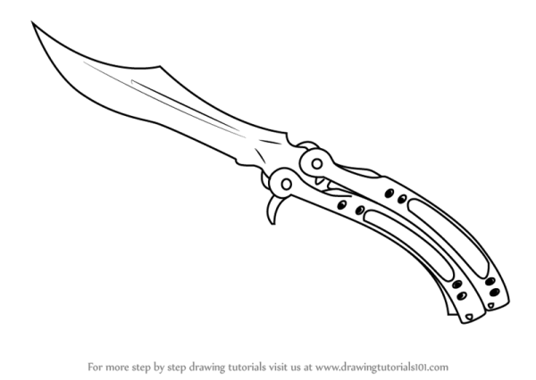 Раскраска стандофф 2 ножи бабочки