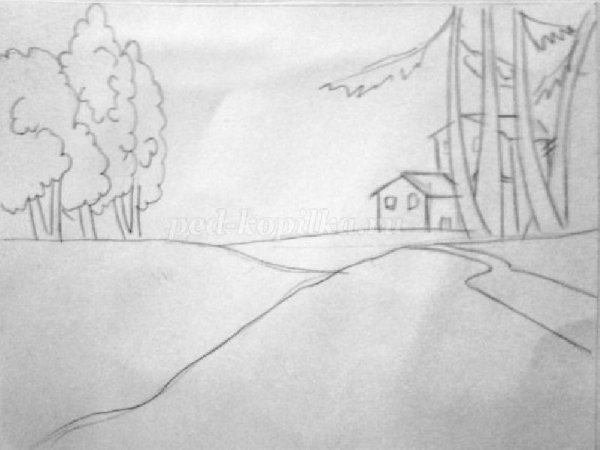 Набросок пейзажа 1 класс