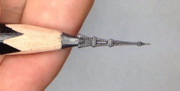 Миниатюрные скульптуры на грифеле карандаша