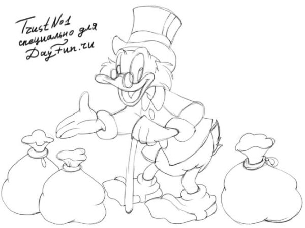 Скрудж макдак карандашом