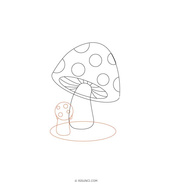 Мухомор рисунок карандашом