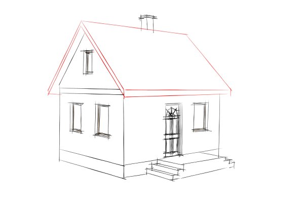 Дом сбоку рисунок