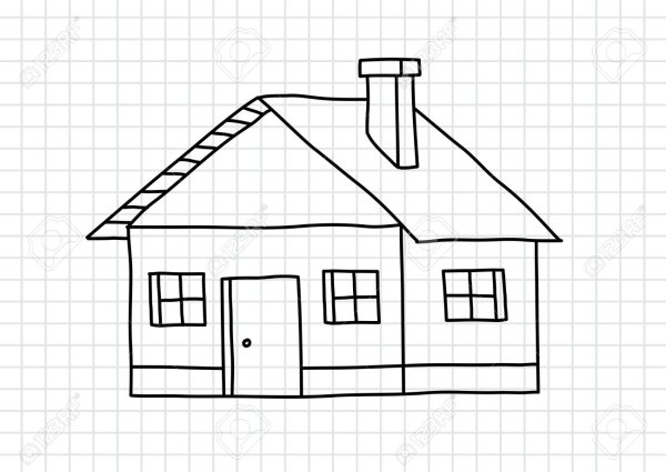 Рисунки для срисовки лёгкие домики