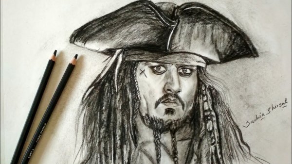 Рисунок Джека воробья для срисовки