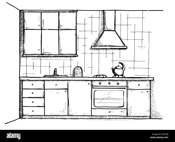 Кухня карандашом легко