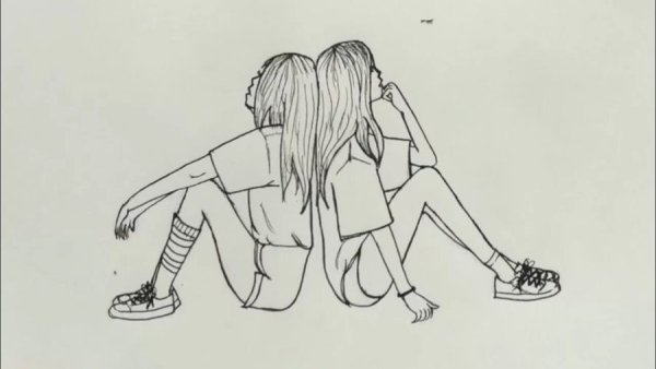 Рисунки карандашом подруги