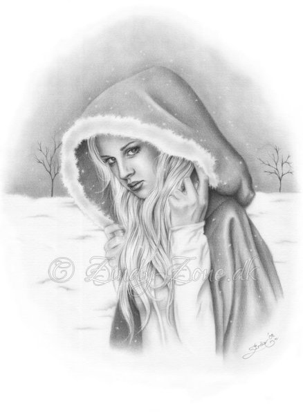 Зимний портрет карандашом