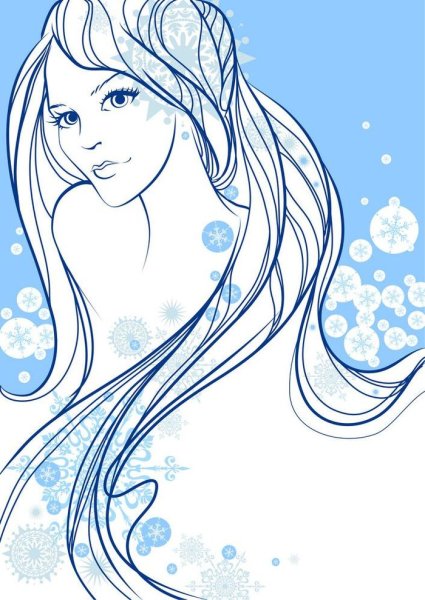 Нарисовать девушку зиму