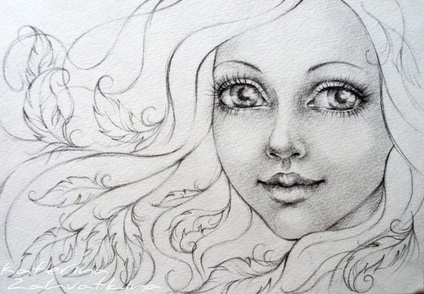 Образ девушки карандашом