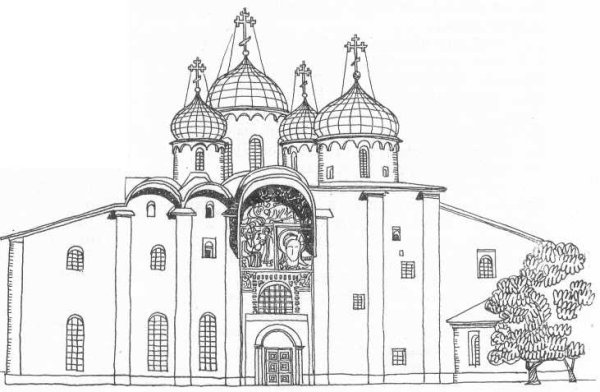 Храм Святой Софии в Новгороде чб