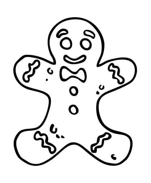 Пряничный человечек стикер