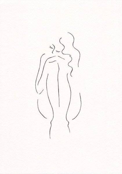 Женский силуэт одной линией