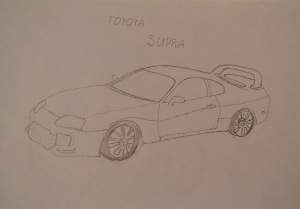 Рисунки машины Supra легко