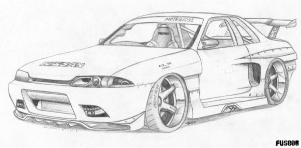 Nissan Skyline r32 раскраска