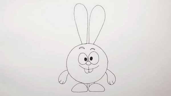 Смешарики Крош карандашом