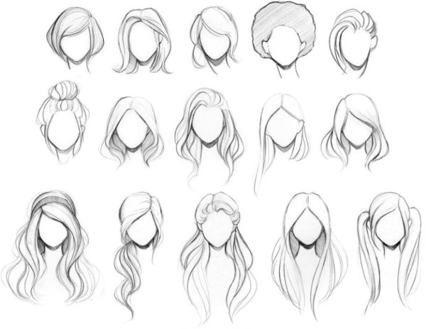 Прически для тела девушки карандашом