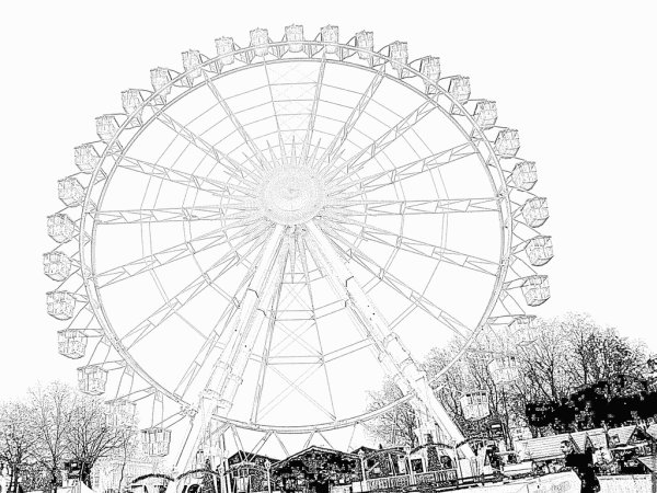 Колесо обозрения раскраска