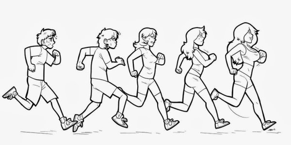 Бег нарисовать