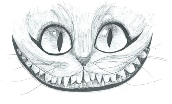 Чеширский кот карандашом